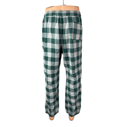 J.Crew Men's Green Gingham Check Tie Waist Straight Sleepwear Pajama Pants XL
