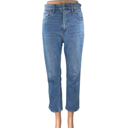 Abercrombie & Fitch Blue Ankle Straight Ultra High Rise Denim Jeans Pants Sz 27