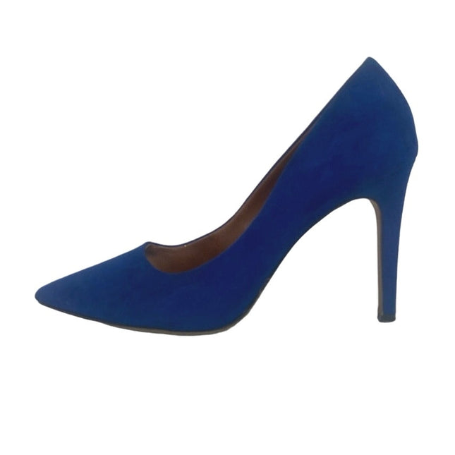 Christian Siriano Blue Suede Pointed Toe Stiletto Heels Slip On Pumps Shoes 10