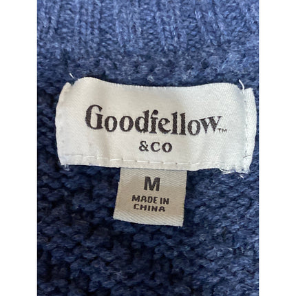 Goodfellow Men's Blue Cable Knit Long Sleeve Button Down Cardigan Sweater Top M