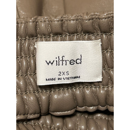 Aritzia Wilfred Brown Faux Vegan Leather Wide Leg High Waist Trousers Pants 2XS