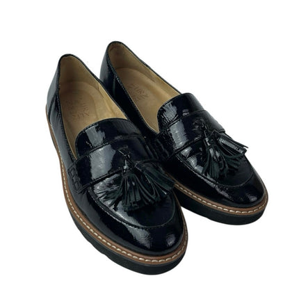 Naturalizer August Womens Black Patent Leather Tassels Slip On Loafers Shoes 8.5