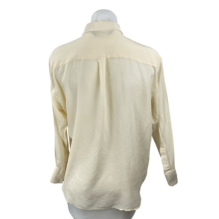 Zara Women's Yellow Chest Pocket Long Sleeve Button Down Blouse Shirt Top Size S
