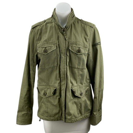 Abercrombie & Fitch Women's Green Long Sleeve Full Zip Utility Coat Jacket Sz M
