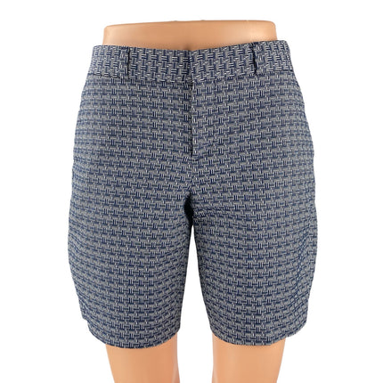 Banana Republic Women's Blue Combo Geometric Mid Rise Casual Bermuda Shorts Sz S