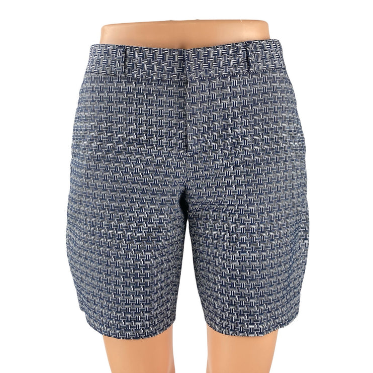 Banana Republic Women's Blue Combo Geometric Mid Rise Casual Bermuda Shorts Sz S
