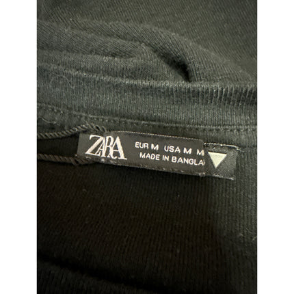 Zara Women's Black Long Sleeve Crew Neck Stretch T Shirt Bodysuit Top Size M