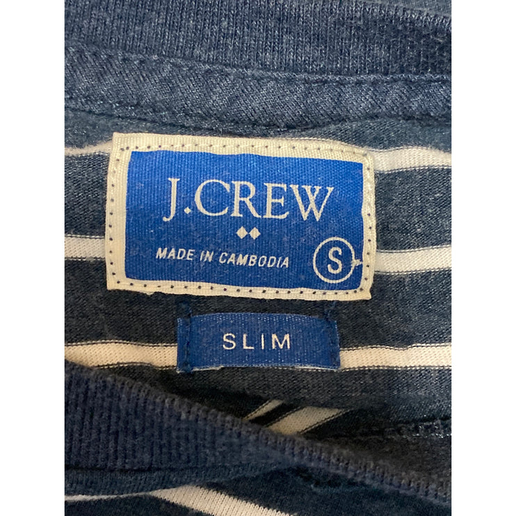 J.Crew Womens Blue Striped Crew Neck Short Sleeve Basic Tee Casual T-Shirt Top S