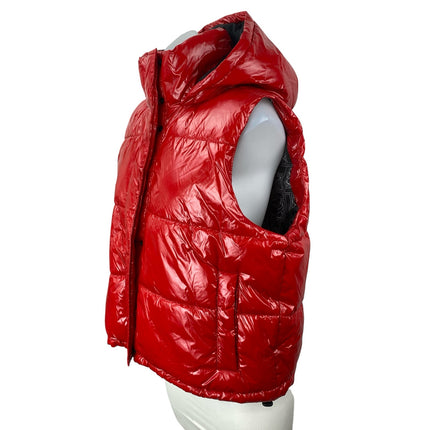 NEW Lou & Grey Gorpcore Red Faux Vegan Leather Quilted Vest Puffer Coat Jacket M