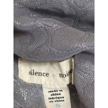 Silence and Noise Brona Bias Women's Silver Cowl Neck Midi Bodycon Slip Dress S