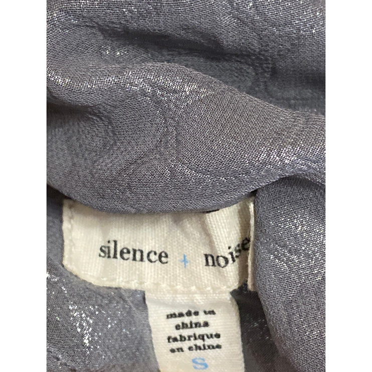 Silence and Noise Brona Bias Women's Silver Cowl Neck Midi Bodycon Slip Dress S