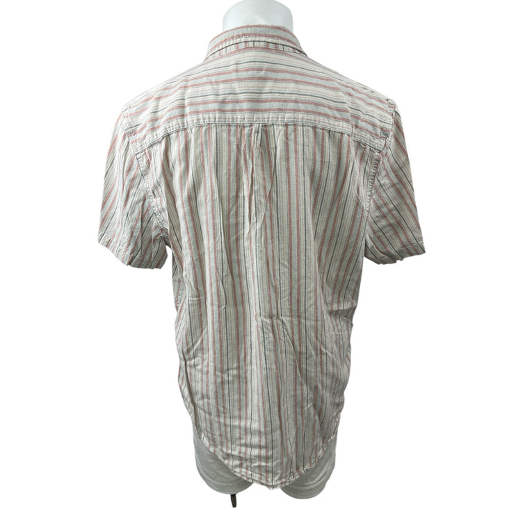 Marine Layer Men's White Pink Striped Short Sleeve Button Down Shirt Top Sz XXL