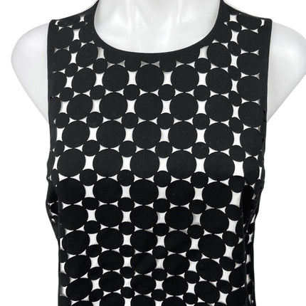 Club Monaco Black White Wool Polka Dot Sleeveless Blouse Tank Top Size XS