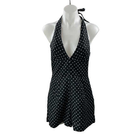 NEW  Faithfull the Brand 100% Linen Sofia Black Polka Halter Jumpsuit Romper 6
