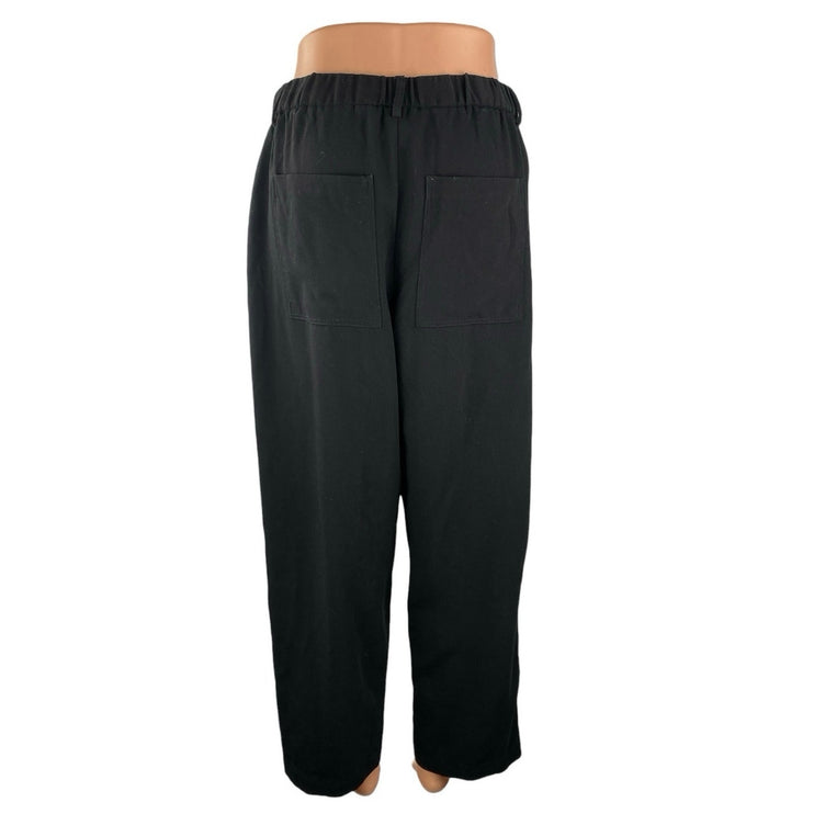 Urban Outfitters Women's Black High Rise Wide Leg Pleated Trousers Pants Size M