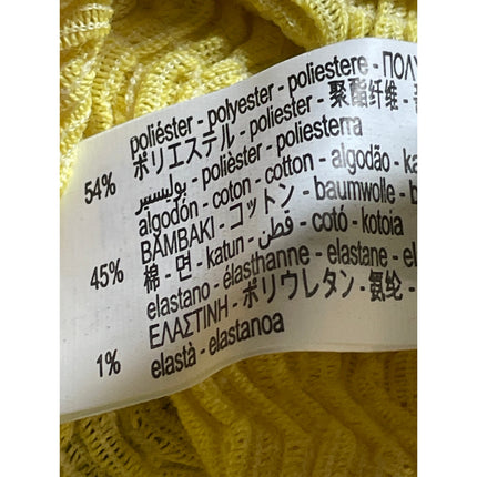 Zara Women's Yellow Smocked Tie Front V Neck Short Sleeve Crop Blouse Top Sz S