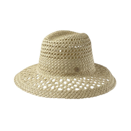 Vince Camuto Women's White Woven Gold Accent Outdoor Straw Bucket Cap Hat OS
