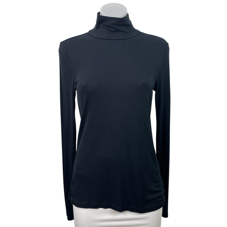 Aritzia Babaton Women's Black Rib Knit Long Sleeve Turtle Neck Sweater Top Sz S