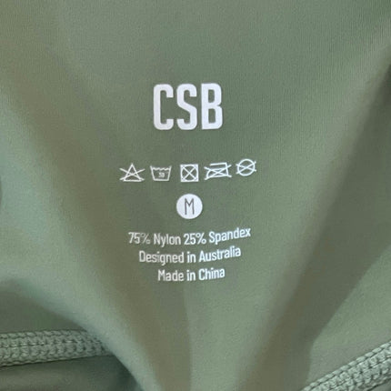 CSB Women's Green High Rise Yoga Gym Workout Athletic Activewear Legging Pants M