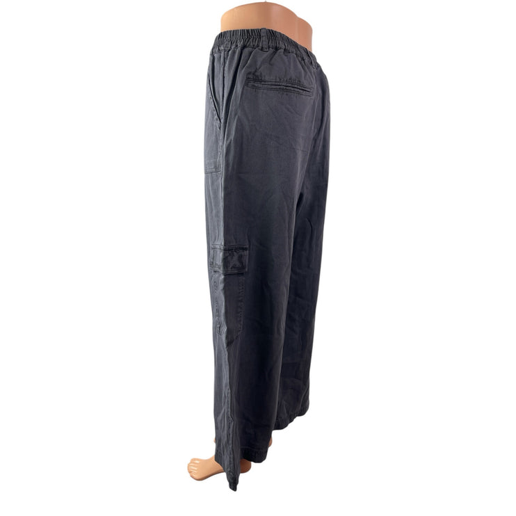 O'Neill Women's Gray High Rise Barrel Baggy Wide Leg Cargo Trousers Pants Size S