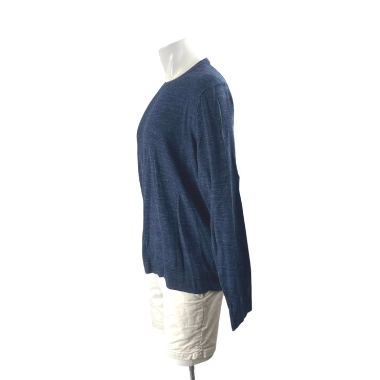 Old Navy Men's Navy Blue Crew Neck Long Sleeve Knit Basic T Shirt Tee Top Size L