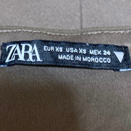 Zara Women's Green Sleeveless V-neck Corset Bustier Bandeau Crop Tank Top Sz XS