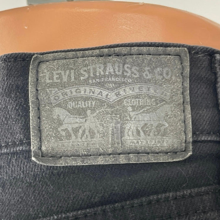 Levi's 721 High Rise Skinny Women's Black Distressed Ankle Denim Jeans Size 26