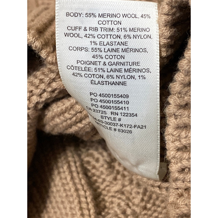 Aritzia Wilfred Women's Tan Wool Cable Knit Sleeveless Sweater Vest Top Size XS