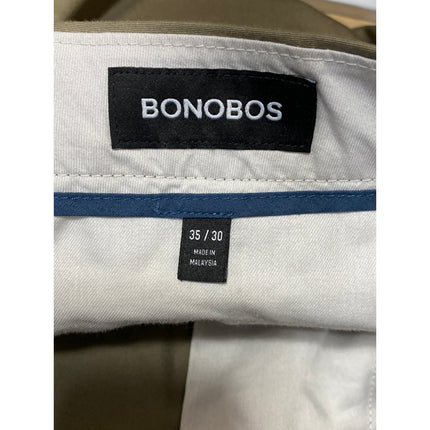 Bonobos Thursday Mens Olive Green Khaki Slim Fit Straight Trousers Pants Size 35\923.0