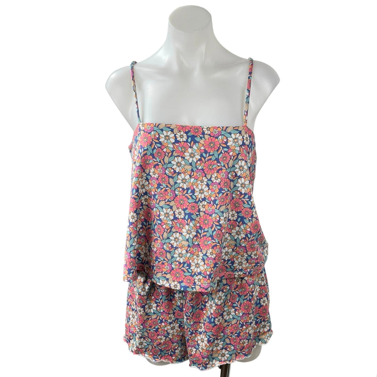 Z Supply Multicolor Floral Cami Tank Top Mini Short Beach Lounge Sleepwear Set S