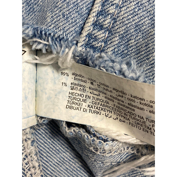 Zara Women's Light Blue Strapless Bandeau Mini Bodycon Denim Tube Dress Size S