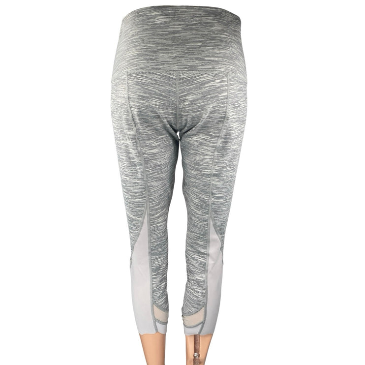 Lululemon Wunder Under Gray Scalloped Hem High-Rise Cropped Leggings Pants Sz L