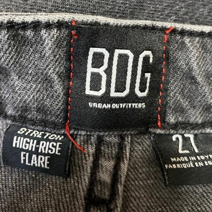 Urban Outfitters BDG Black Distressed High Rise Flared Bootcut Denim Jeans Sz 27