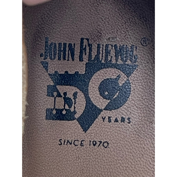 John Fluevog Kendra Gray Beige Floral Leather Pointed Toe Slip On Pump Heels 8.5