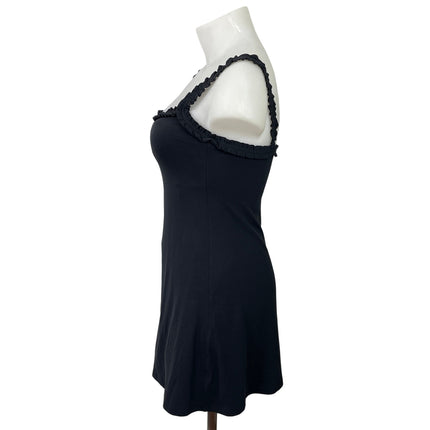 YPB Abercrombie & Fitch Studio Flex Black Sleeveless Ruffle Mini Tank Dress L