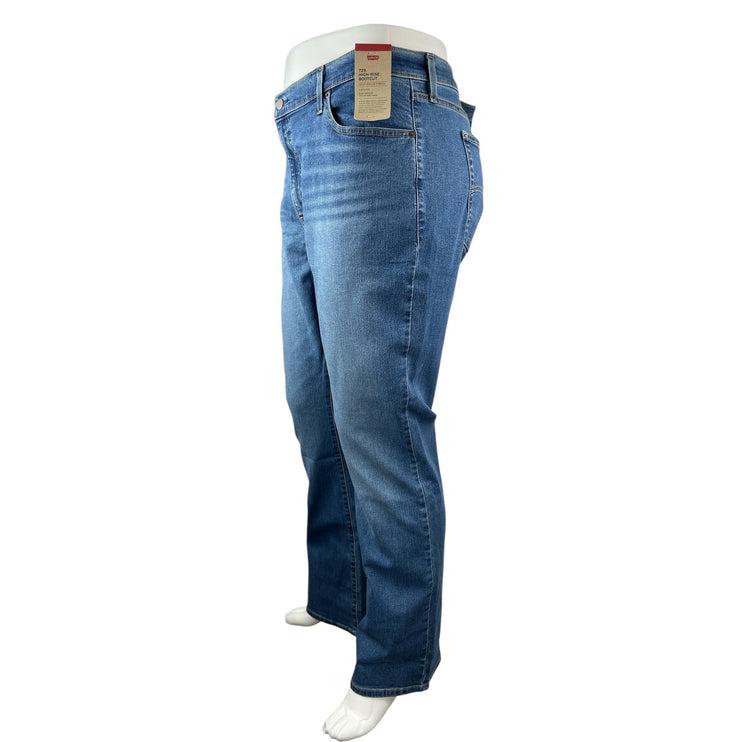 NEW Levi's Women's Blue High Rise Loose Straight Bootcut Denim Jeans Pants 24W