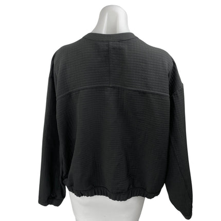 New Balance Women's Black Long Sleeve Crew Neck Pocket Cocoon Coat Jacket Size M