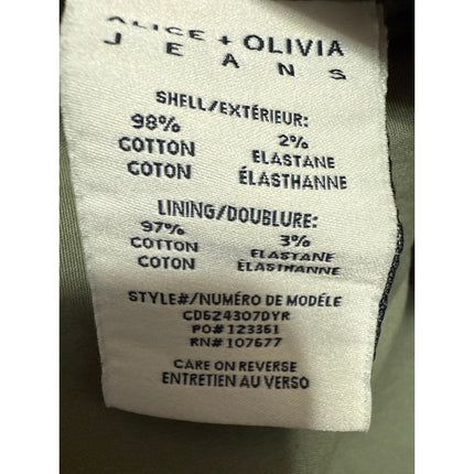 NEW Alice + Olivia Renita Green Corduroy Sleeveless Zip Up Overall Mini Dress 10