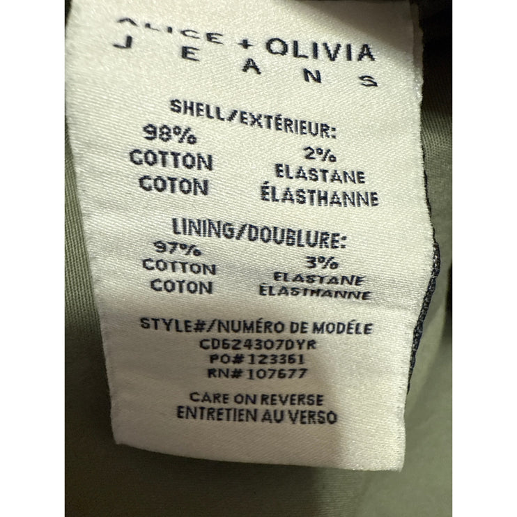 NEW Alice + Olivia Renita Green Corduroy Sleeveless Zip Up Overall Mini Dress 10