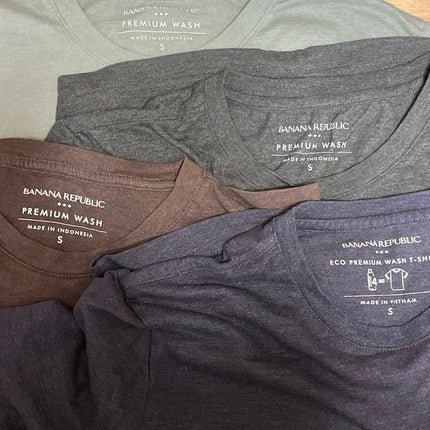 Bundle of 4 Banana Republic Men's Green Black Brown Crew T Shirt Tee Top Size S