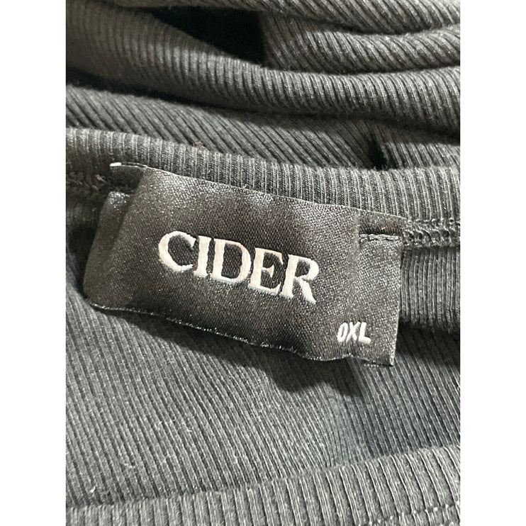 Cider Women's Black Short Sleeve Boat Neck Ruched A Line Mini Dress Size 0XL