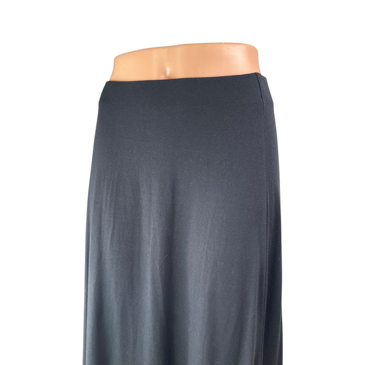 NEW Na-Kd Women's Black Elastic Waist Soft Line Flowy Maxi A-Line Skirt Size L