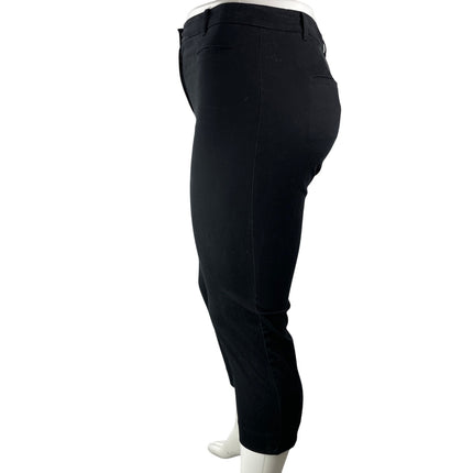Ann Taylor Womens Black High Waisted Cropped Slim Tapered Capri Trouser Pants 14