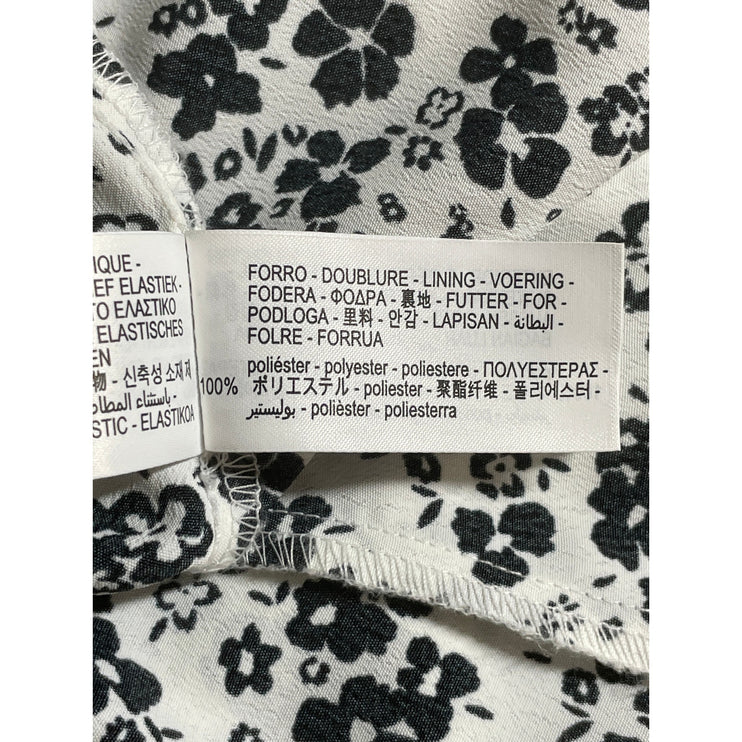 Zara Floral Print Strappy Sleeveless Button Down Midi Cami Flare A-Line Dress M