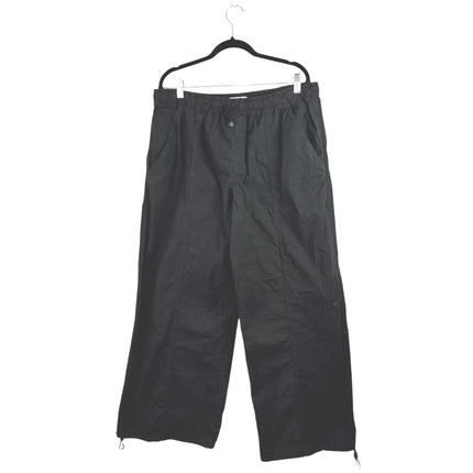 NEW Zara Womens Black High Rise Straight Wide Leg Windbreaker Trousers Pants XXLm