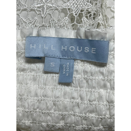 Hill House White Star Lace Smocked Elastic Waist Mini Flare A-Line Skirt Size S
