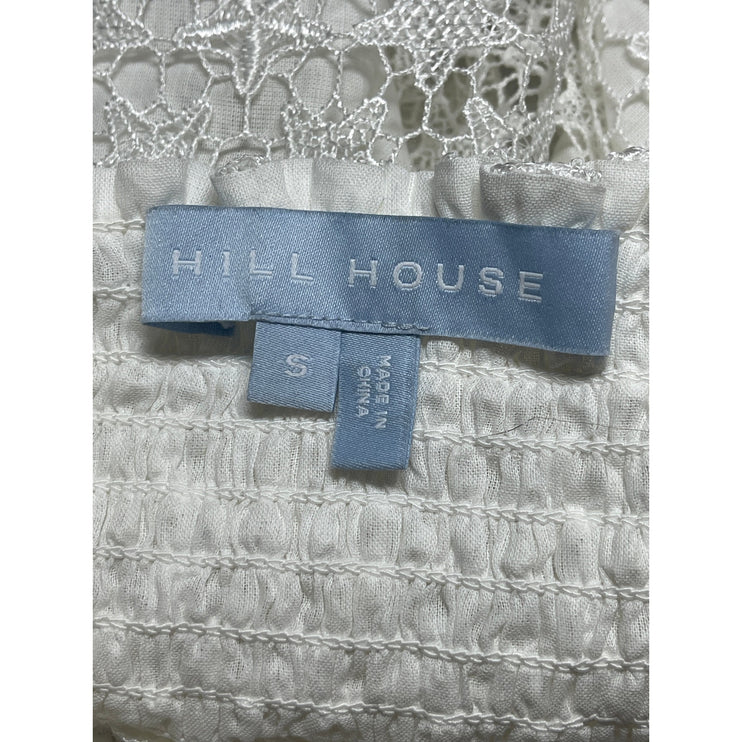 Hill House White Star Lace Smocked Elastic Waist Mini Flare A-Line Skirt Size S