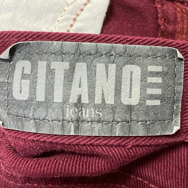 Vintage Gitano Women's Red Maroon High Waisted Tapered Leg Denim Jeans Size 12