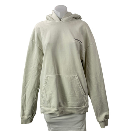 Talentless Women's Cream Long Sleeves Logo Pocket Hoodie Hooded Sweatshirt Sz L