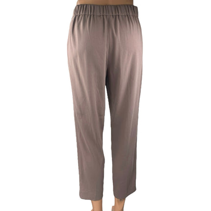Aritzia Babaton Purple High Rise Pleated Tapered Cropped Trousers Pants Size 4
